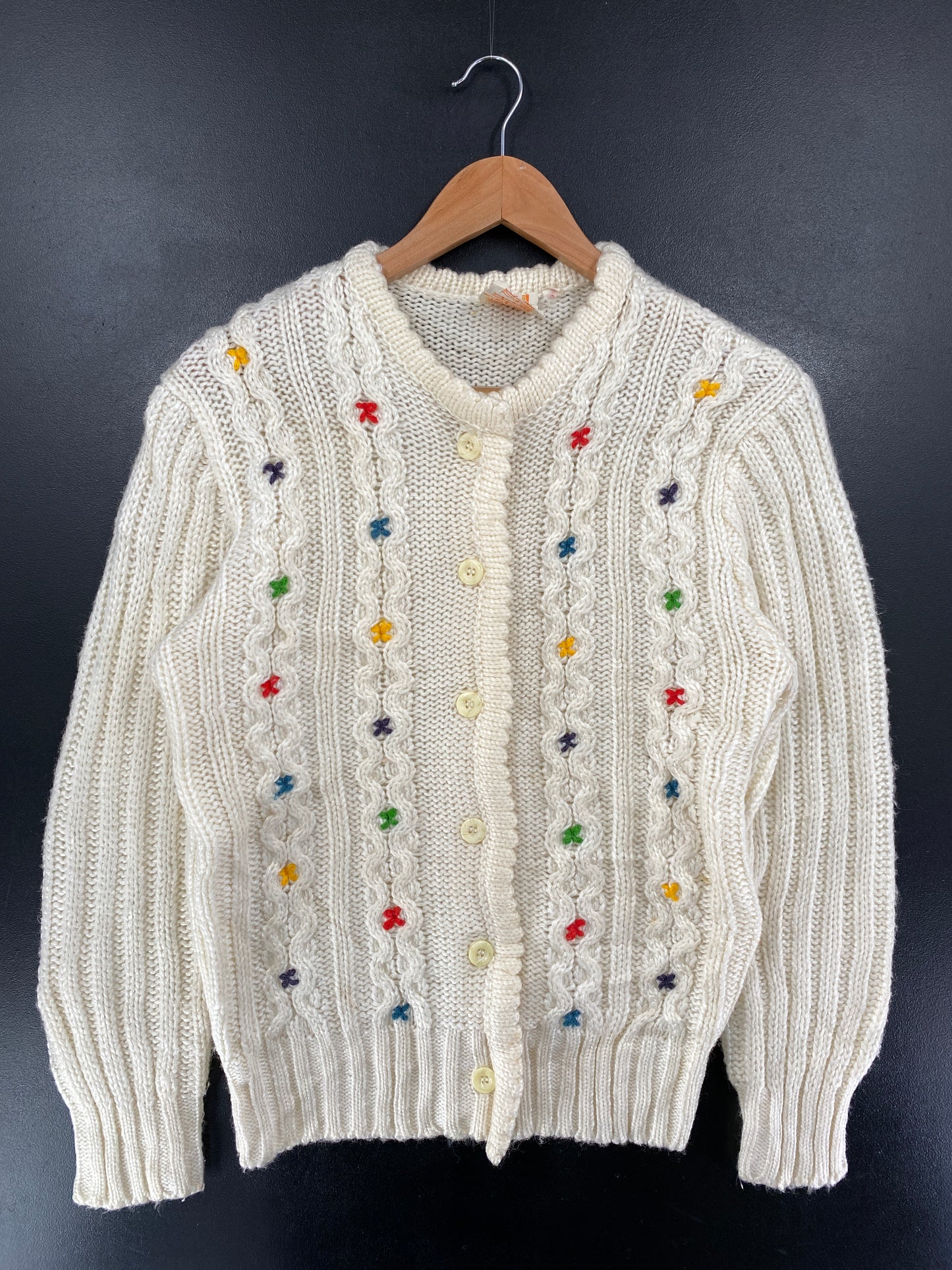 Vintage Cardigan Size Ladies L Knit Sweater / G6991K