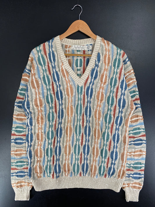Vintage COOGI STYLE Made in USA Size L Cotton Knit Sweater / G4824K