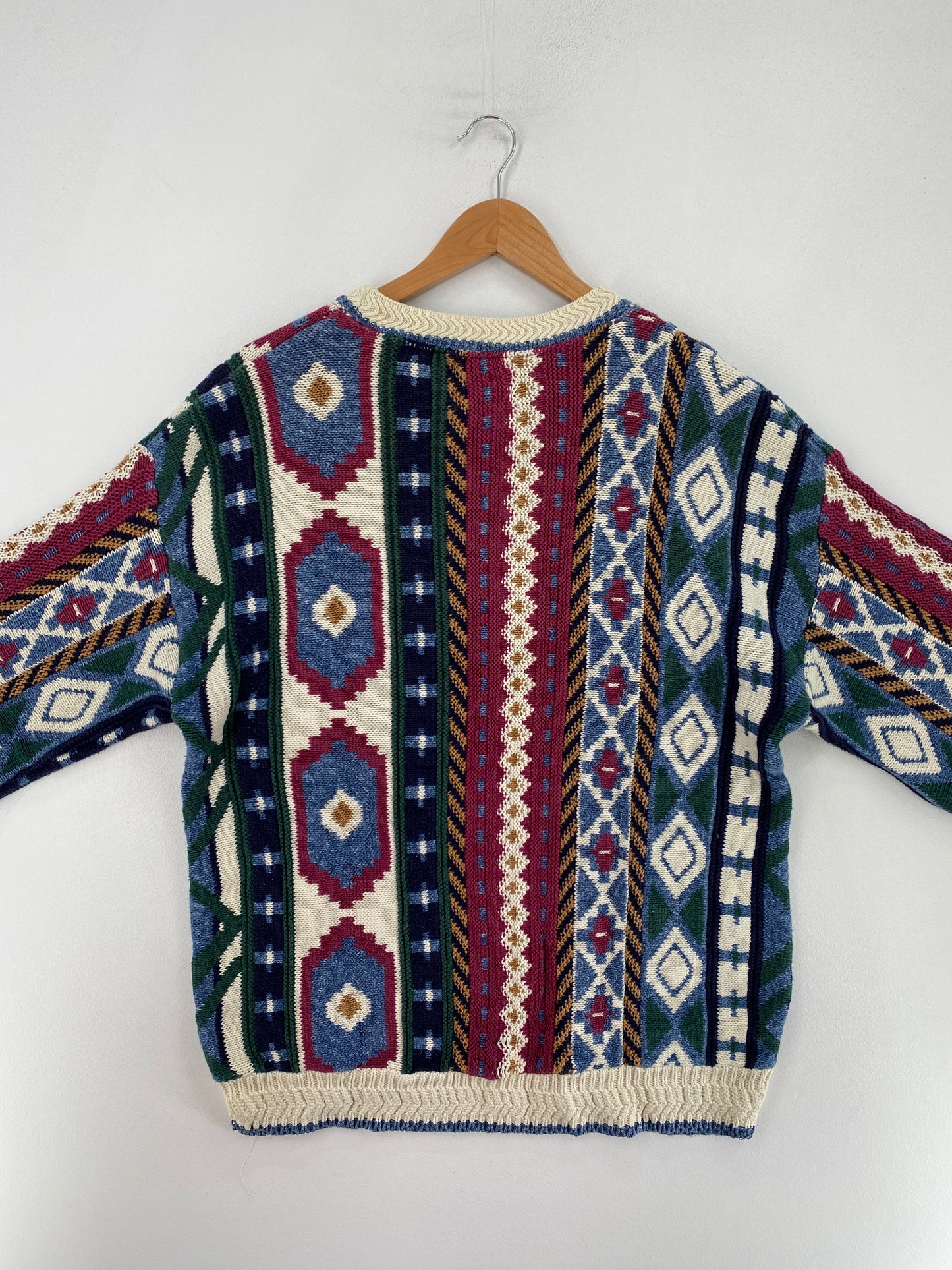 90's CHAPS RALPH LAUREN Made in USA Size L Cotton Knit Sweater / F9166K