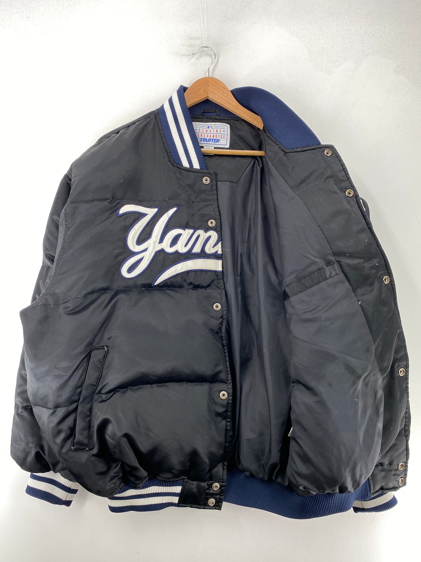Vintage STARTER x NEW YORK YANKEES Size XL MLB Nylon Down Jacket / F9828J