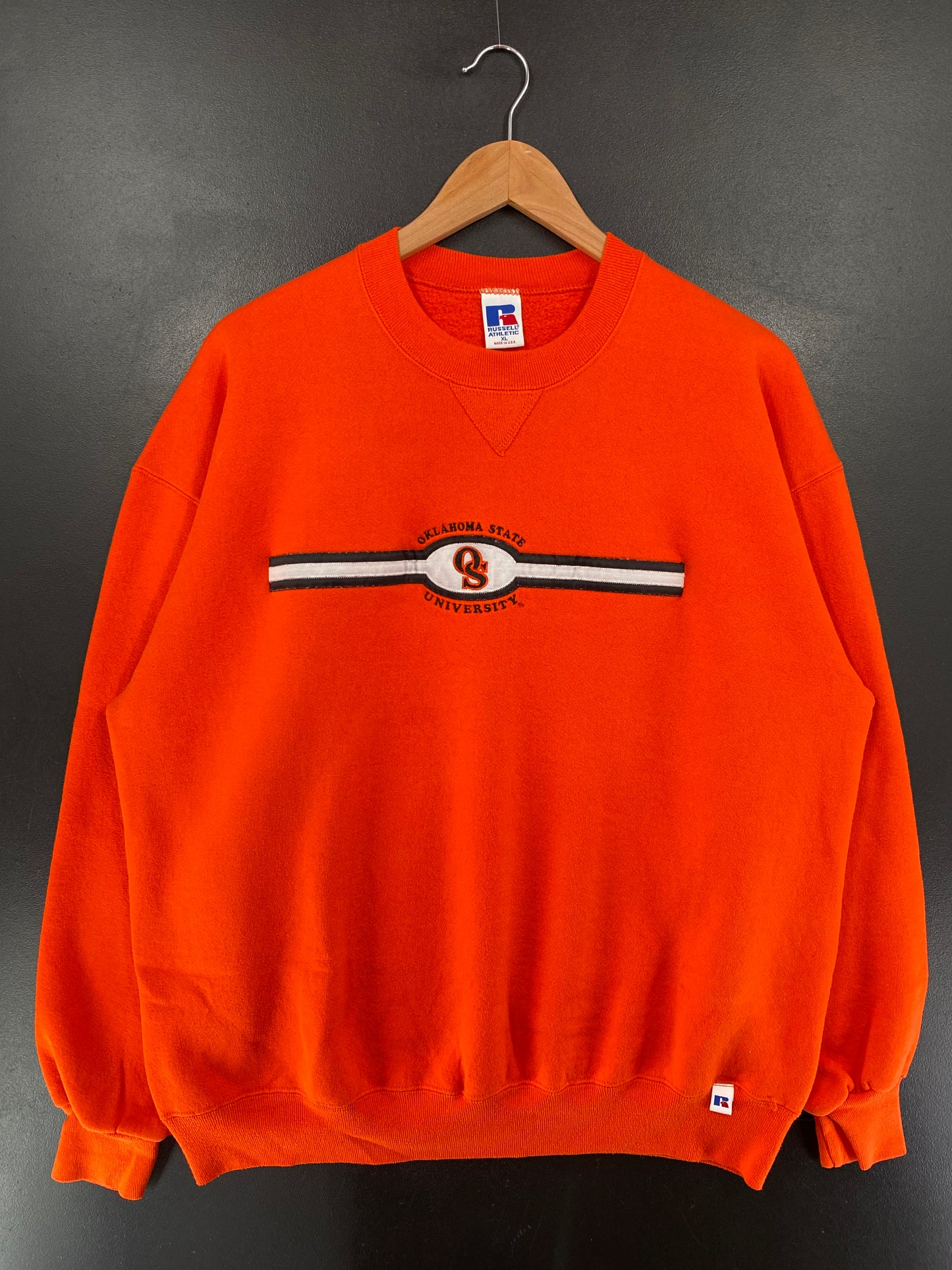 90's RUSSELL x OKLAHOMA STATE Made in USA Size XL Vintage College Sweat-shirt / G7055S