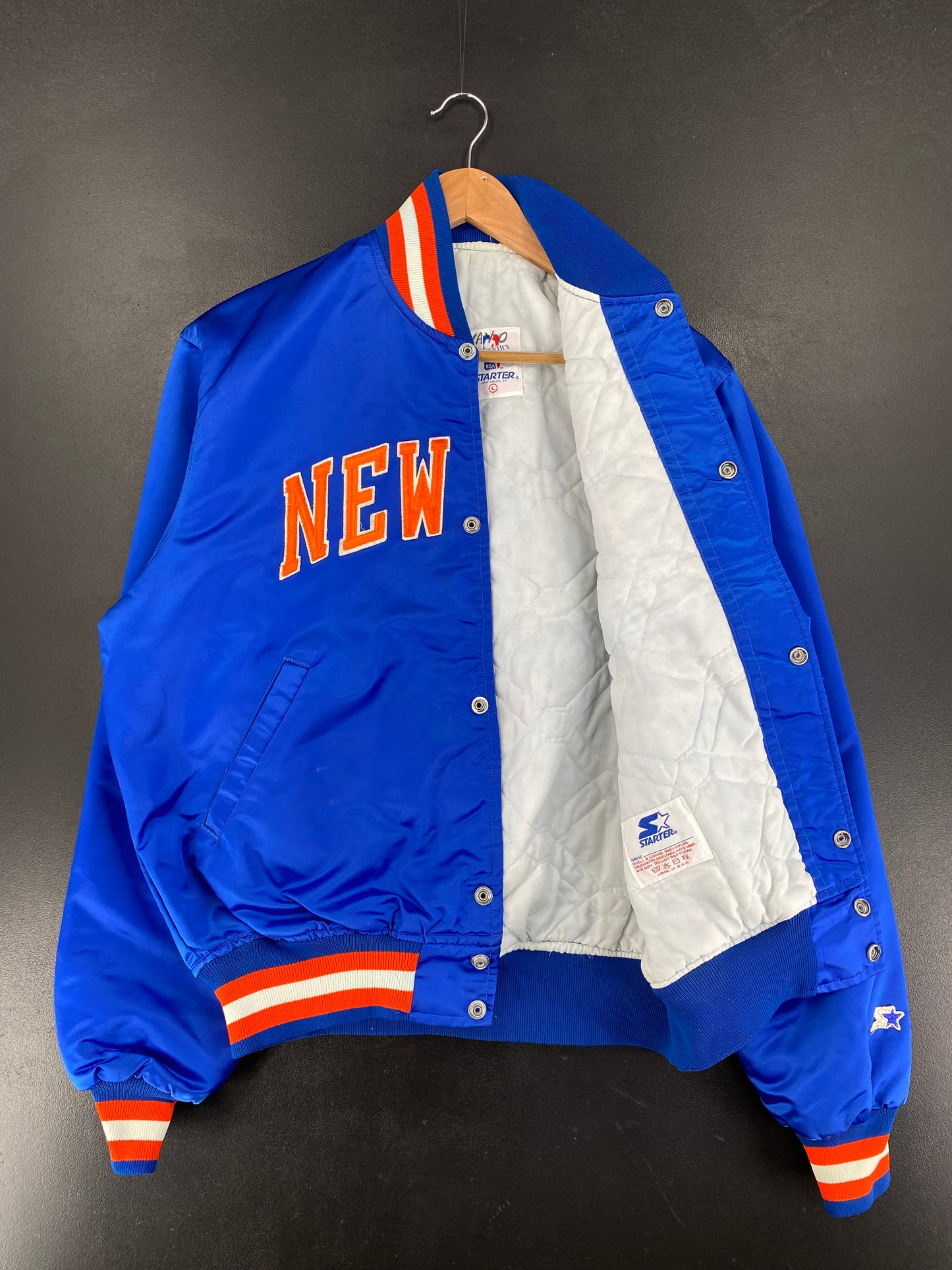 Early 90’s STARTER x NEW YORK JETS Size L NBA Nylon Jacket / F9825J