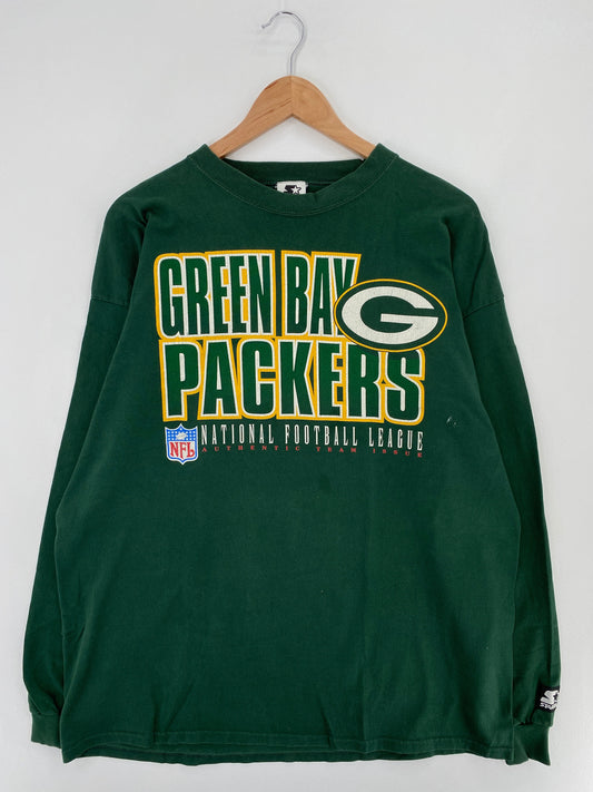 90’s STARTER x PACKERS Made in USA Size XL Vintage NFL Long Sleeve T-Shirt / G6229T