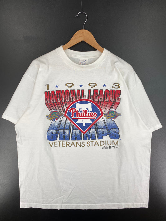 1993 PHILADELPHIA PHILLIES Made in USA Size XXL Vintage MLB T- Shirt / F1542T