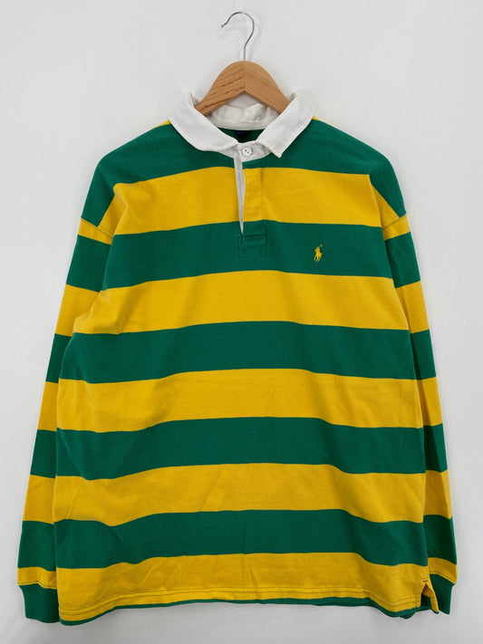 90’s POLO RALPH LAUREN Size No Tag (Approx.XXL) Vintage Rugby-Shirt / E8303B