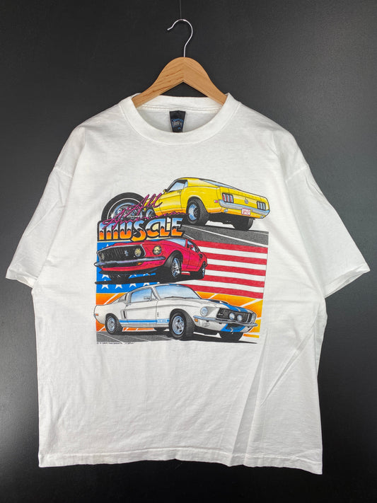 .1993 FORD MUSTANG Made in USA Size XXL Vintage Racing T-shirt / E8215T
