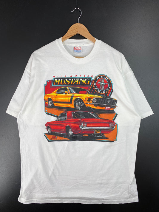 .1991 FORD MUSTANG Size XXL Vintage Racing T-shirt  / F987T