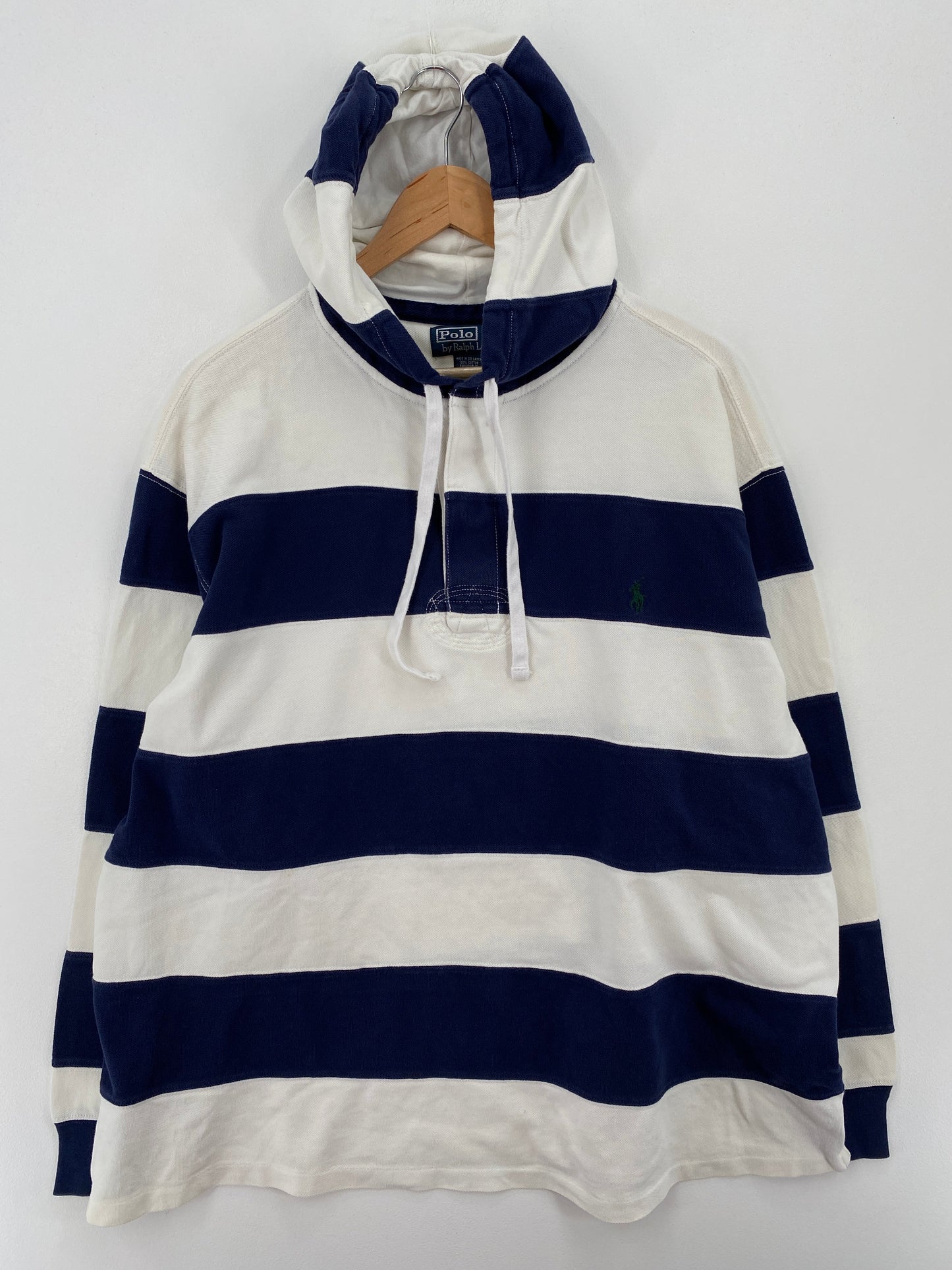 .90's Polo Ralph Lauren Size XXL Vintage Hoodie Rugby-Shirt / E8300B