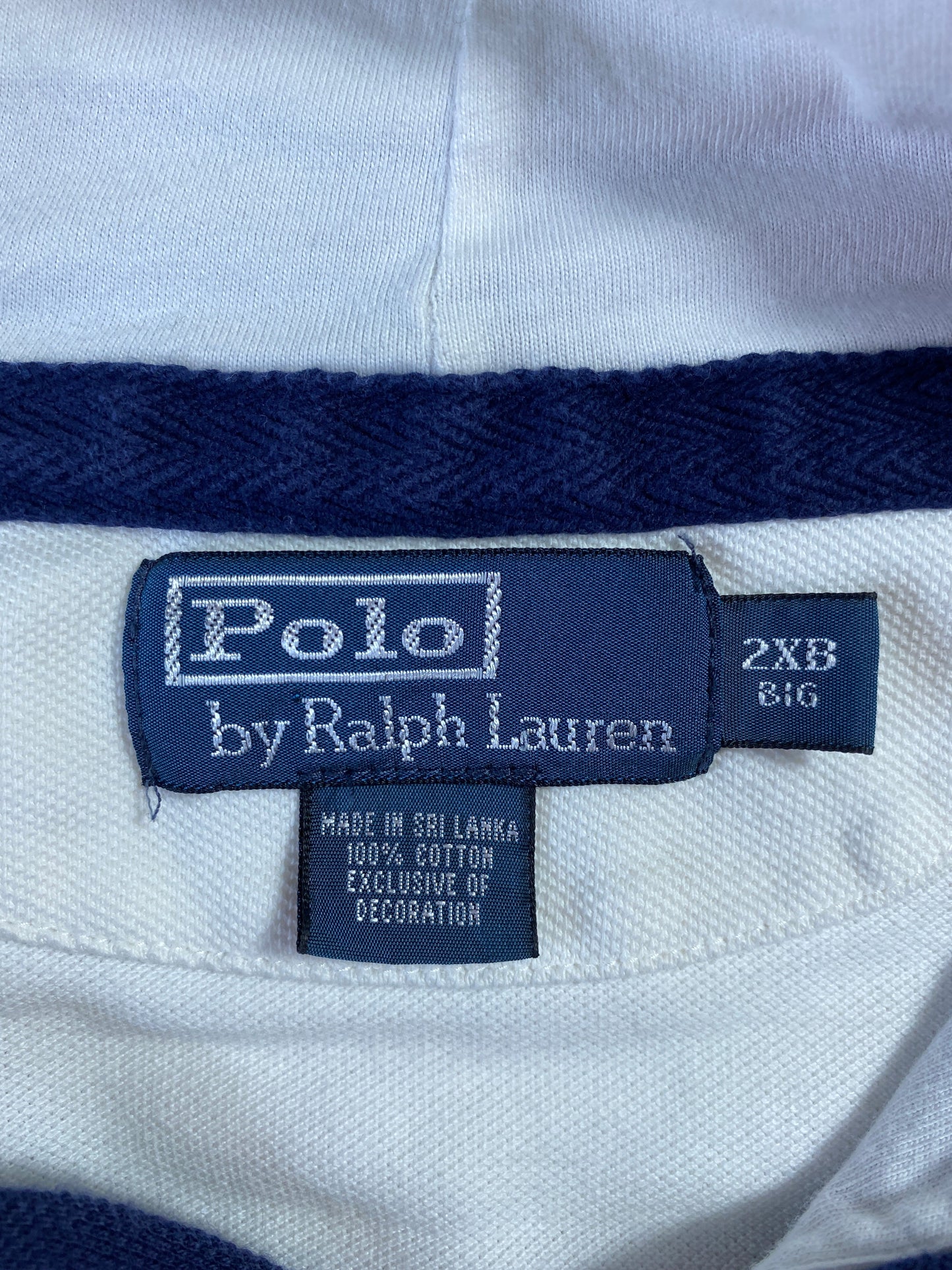 .90's Polo Ralph Lauren Size XXL Vintage Hoodie Rugby-Shirt / E8300B