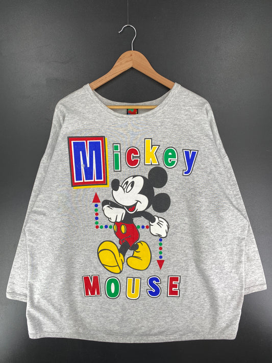 .90's DISNEY MICKEY MOUSE Made in USA Size XXL Vintage Sweat-shirt / E7332S