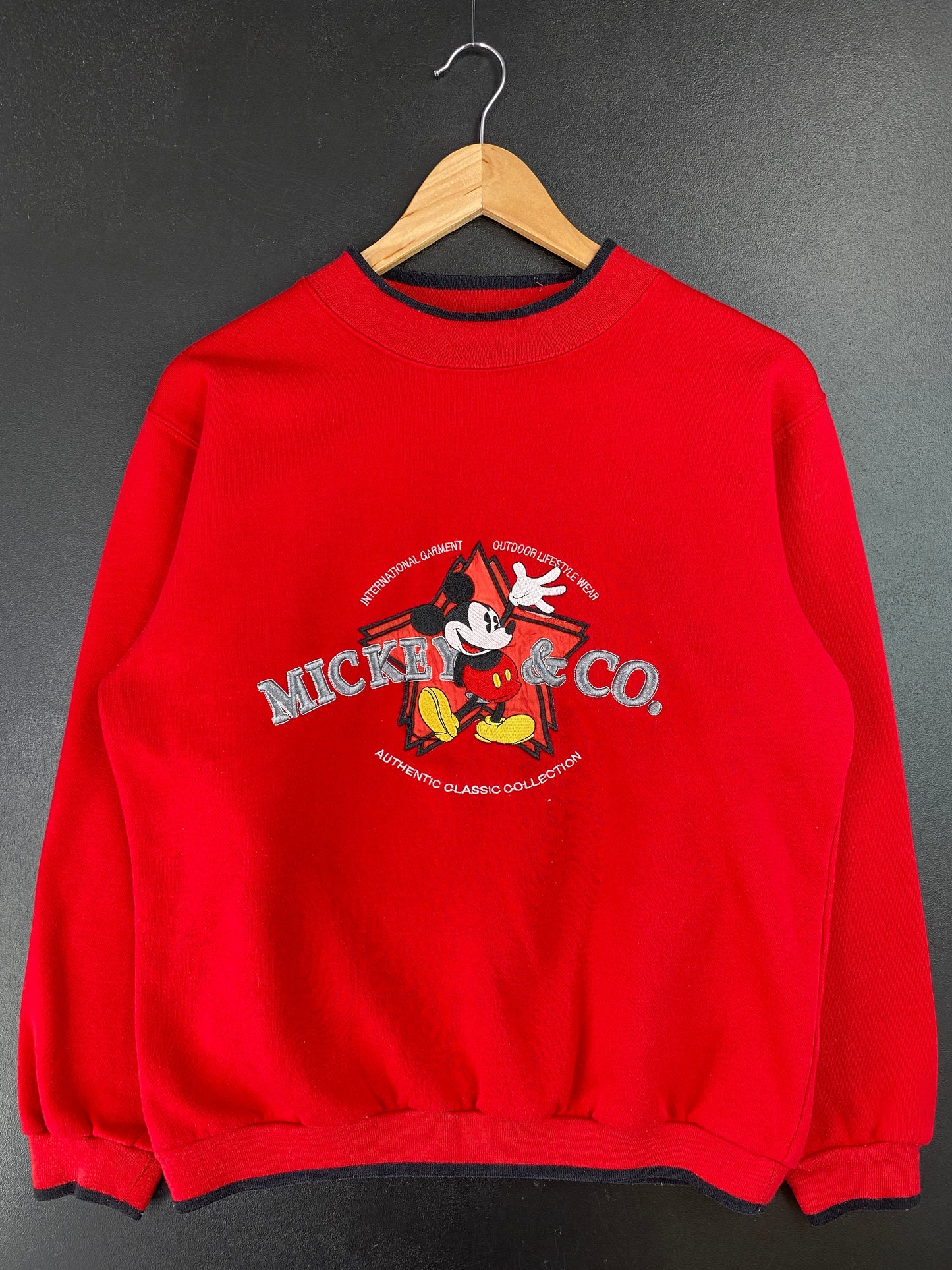 .90's DISNEY MICKEY Size No Tag (Approx.M) Vintage Sweat-shirt / F3031S