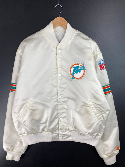90’s STARTER x DOLPHINS Made in USA Size XL NFL Button down Nylon Jacket / F5833N