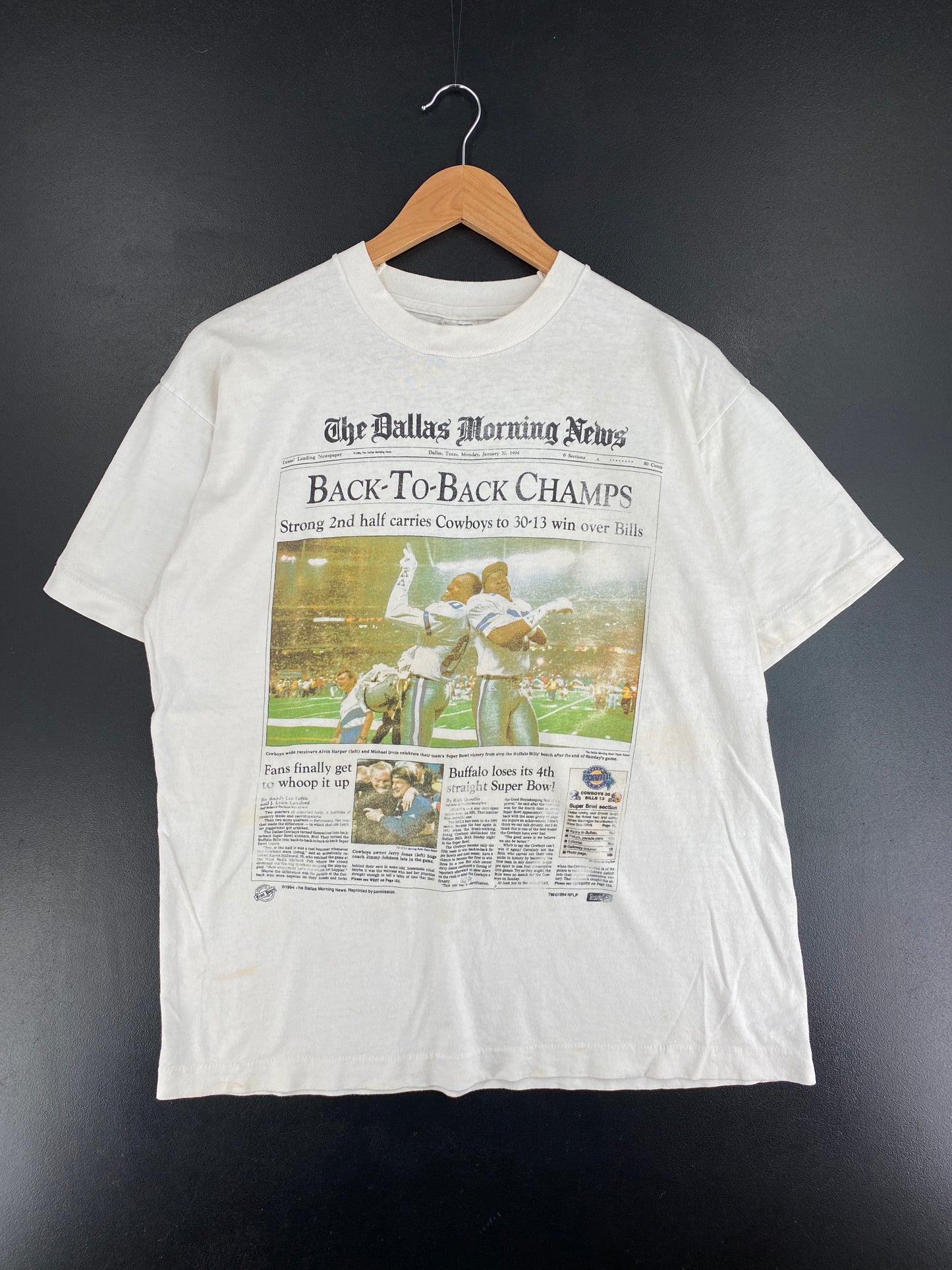 1994 DALLAS COWBOYS Made in USA Size L Vintage NFL T-shirt / E9242T