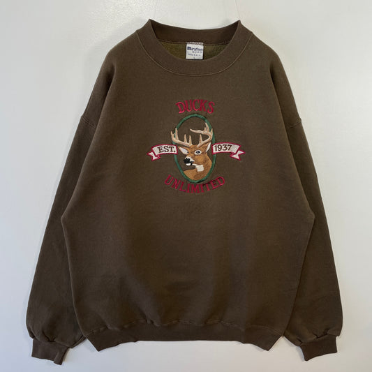 (L) 90's DUCKS UNLIMITED DEER Sweat-Shirt / A0234S