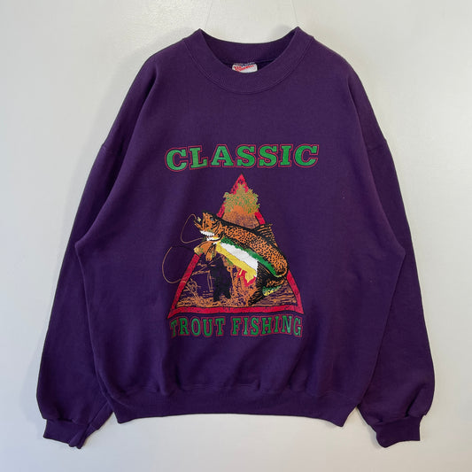 (XL) 90’s CLASSIC TROUT FISHING Sweat-Shirt / A0233S
