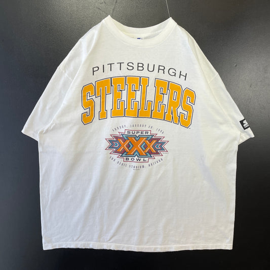 (XXL) 1995 STARTER X PITTSBURGH STEELERS Vintage NFL T-shirt / A0238T