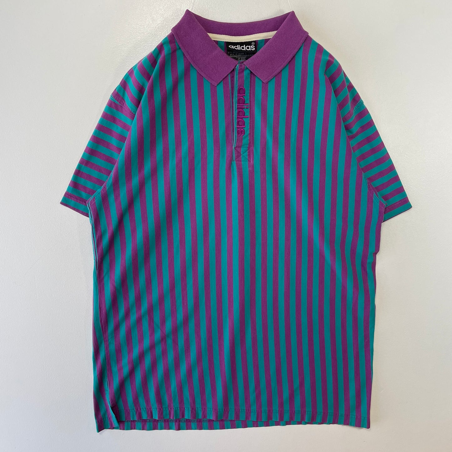 (L) 90’s ADIDAS Polo T-shirt / A0258B