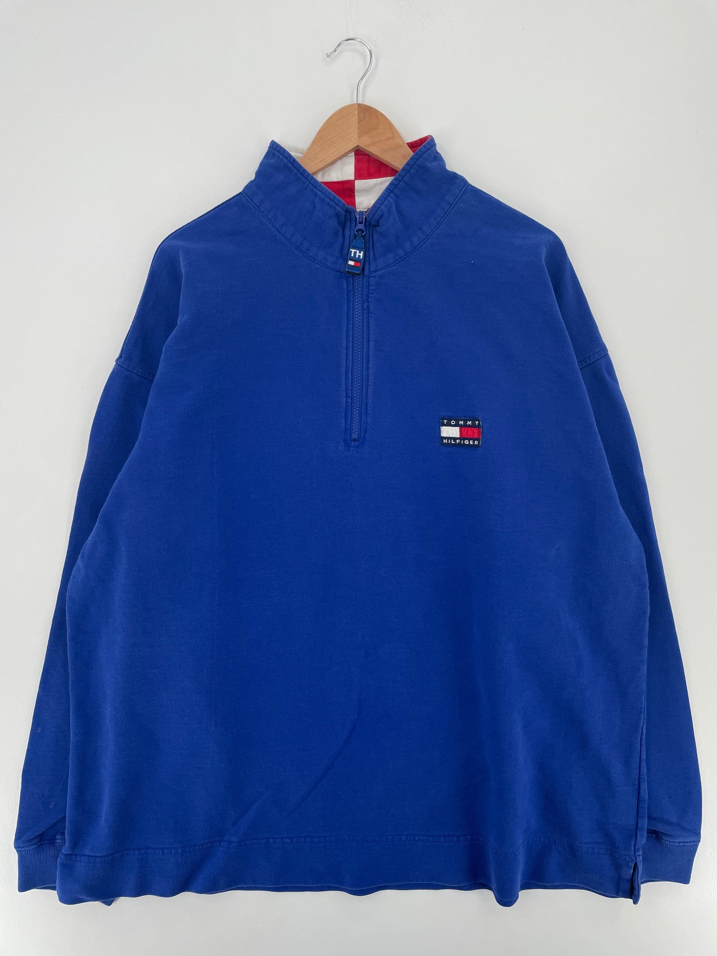 90's TOMMY HILFIGER Size XXL Vintage Half Zip Sweat-shirt / G4237S