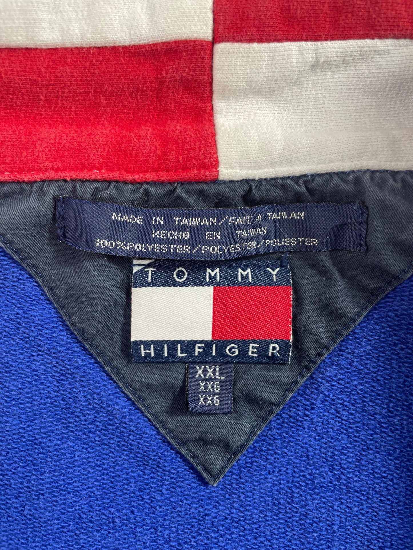 90's TOMMY HILFIGER Size XXL Vintage Half Zip Sweat-shirt / G4237S