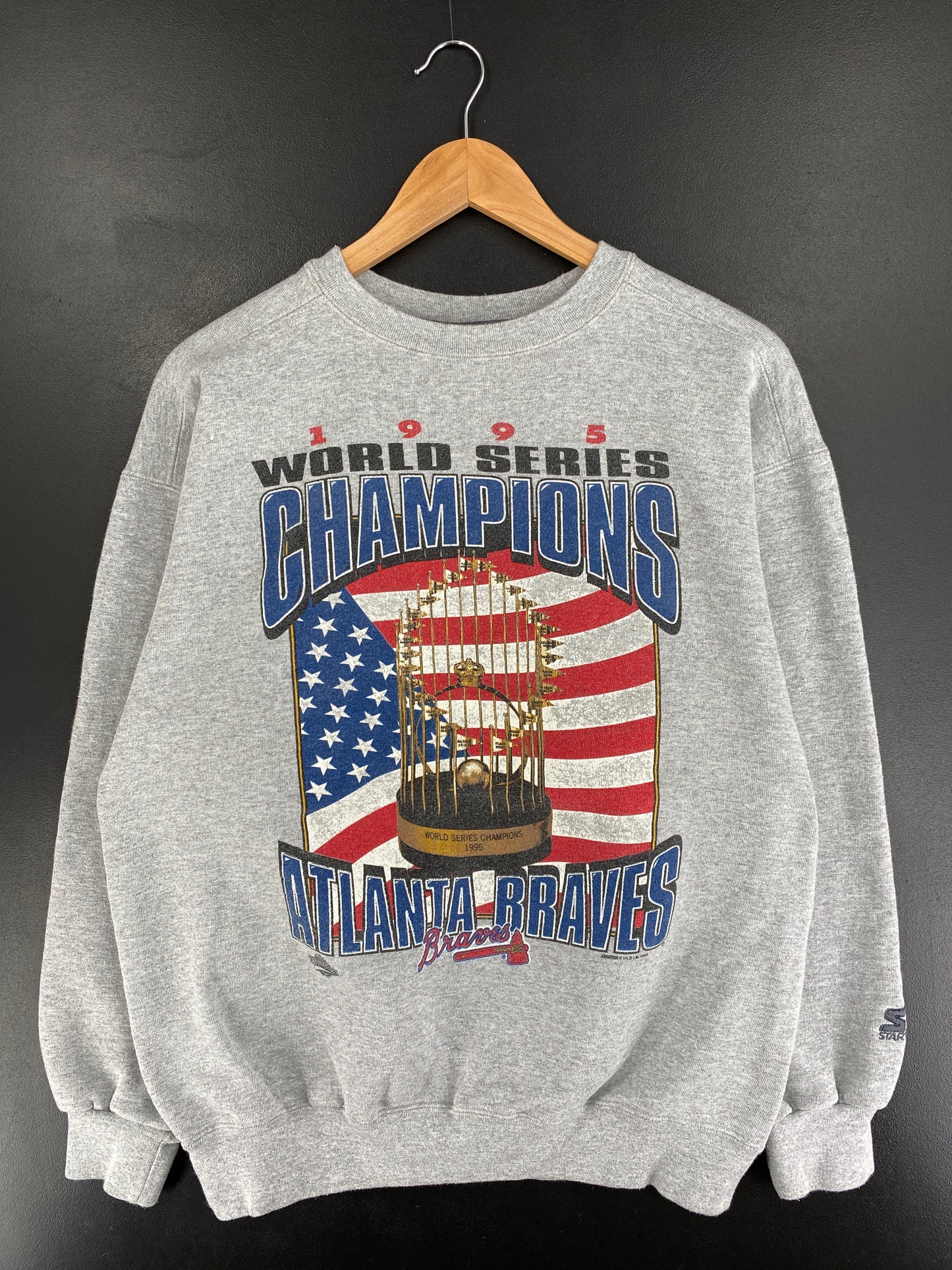 1995 STARTER x ATLANTA BRAVES Made in USA Size L Vintage MLB Sweat-Shirt / E8818S