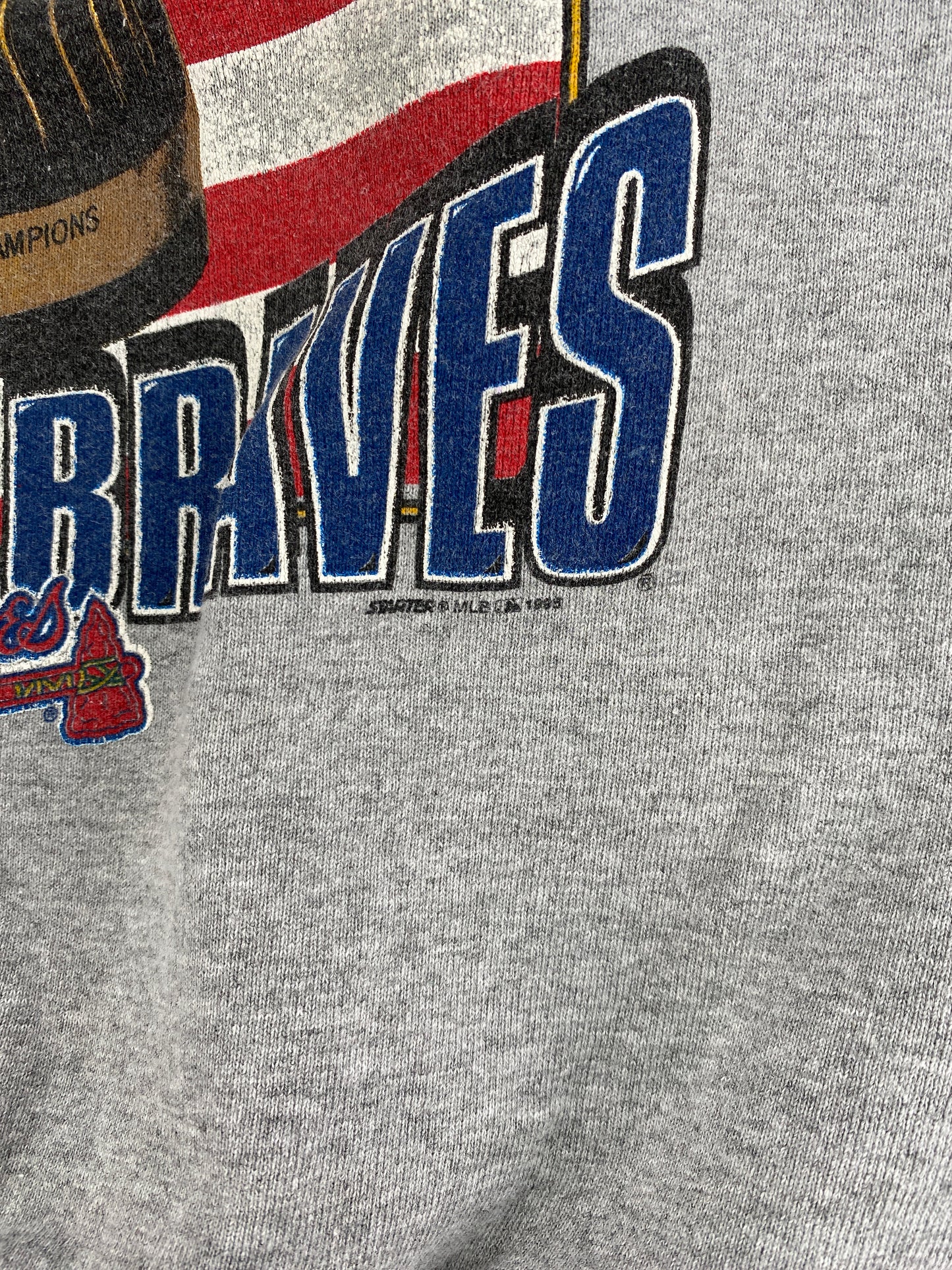1995 STARTER x ATLANTA BRAVES Made in USA Size L Vintage MLB Sweat-Shirt / E8818S