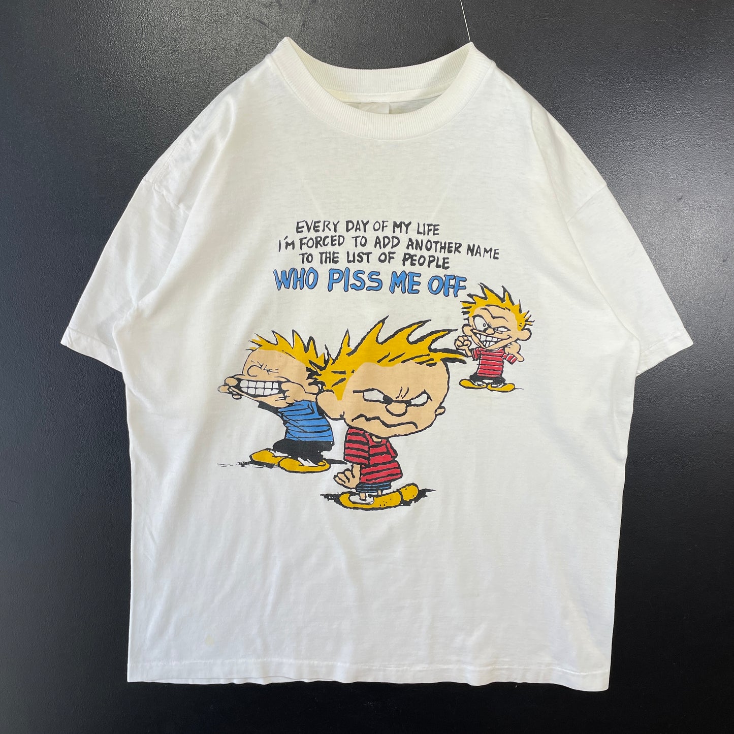 (L) 90's "WHO PISS ME OFF" T-Shirt / A0348T