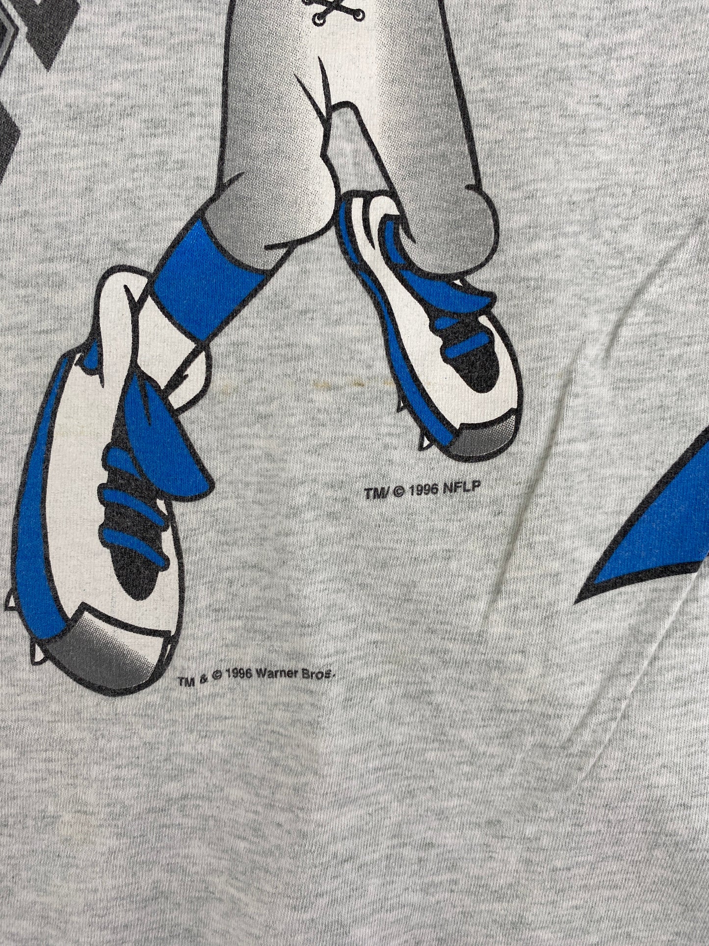 1996 LOONEY TUNES X PANTHERS Made in USA Size L Vintage NFL T-Shirt / G1981T