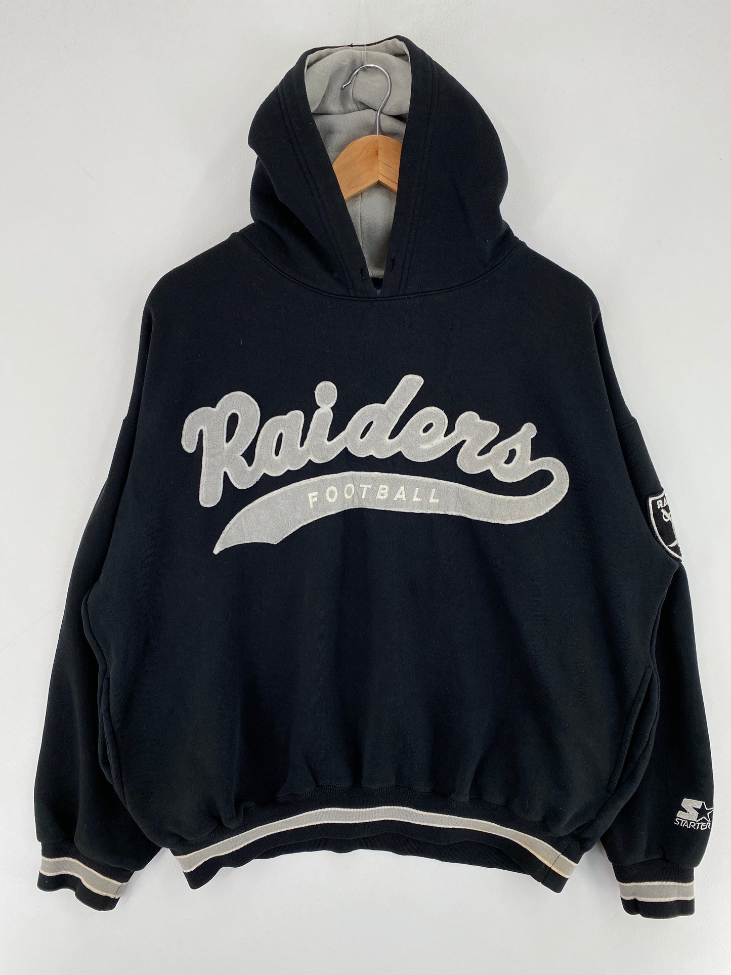 90’s STARTER x RAIDERS Size L NFL Hoodie Sweat-shirt / F6175S