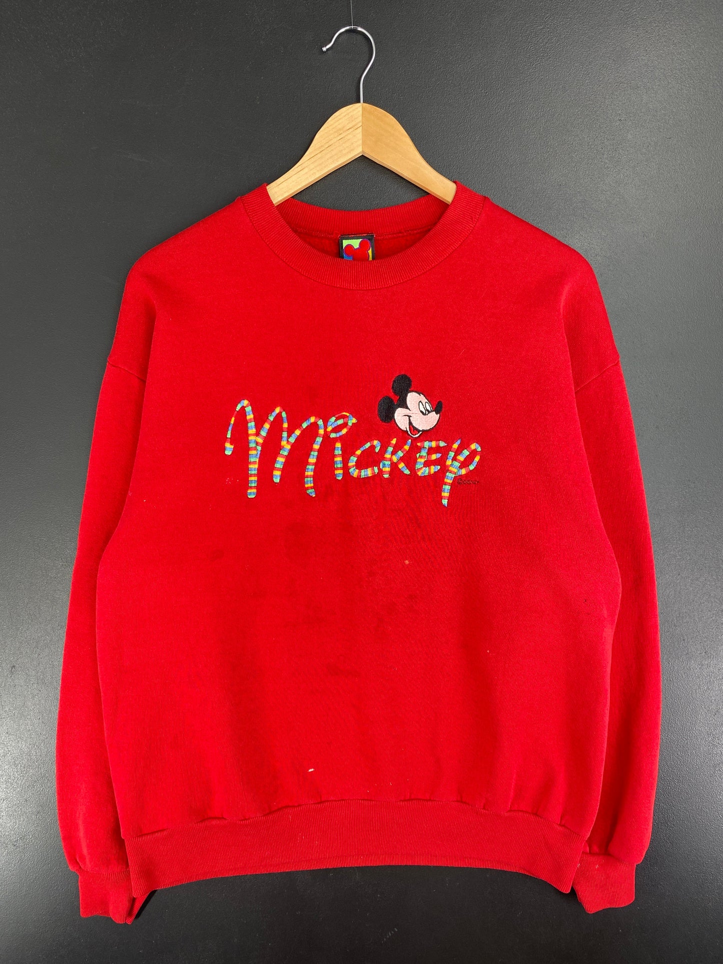 90’s DISNEY MICKEY Size No Tag (Approx.M) Vintage Sweat-shirt / G4256S