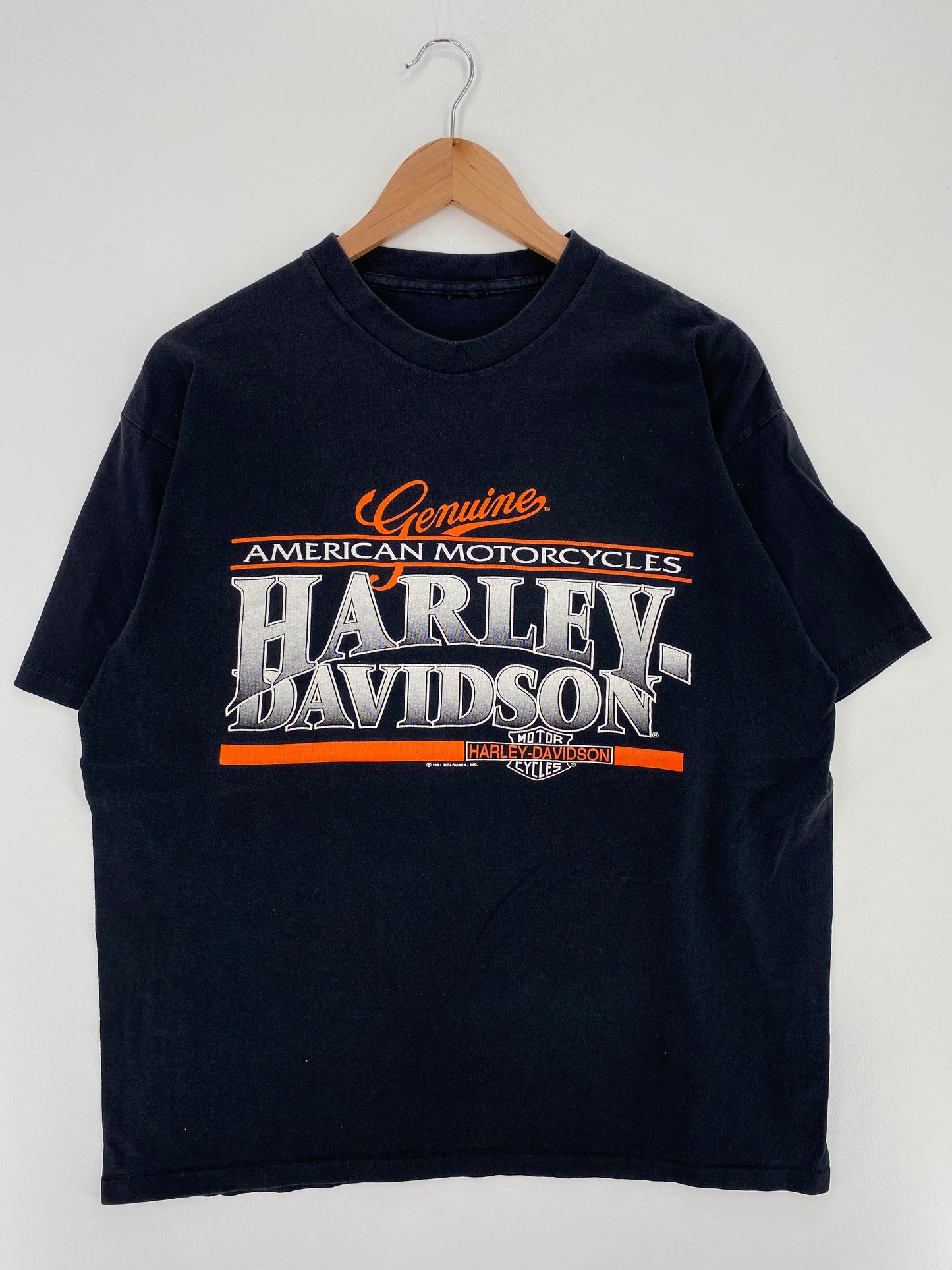 1991 HARLEY DAVIDSON Size No Tag (Approx.XL) Vintage T-Shirt / E8940T