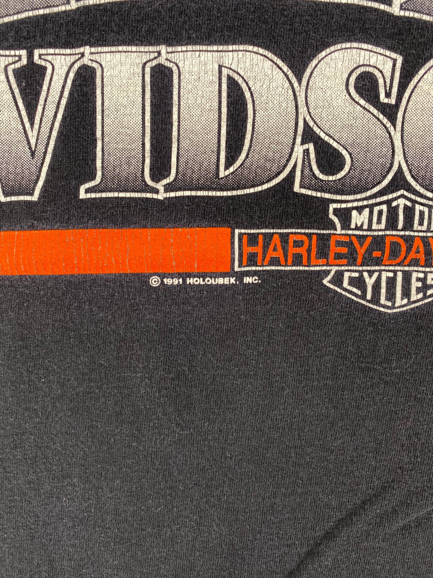 1991 HARLEY DAVIDSON Size No Tag (Approx.XL) Vintage T-Shirt / E8940T