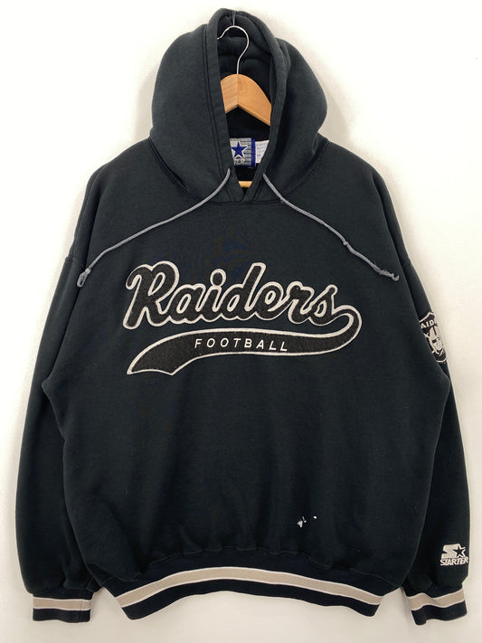 90’s STARTER x OAKLAND RAIDERS Size XL Vintage NFL Hoodie Sweat-shirt / F2308S