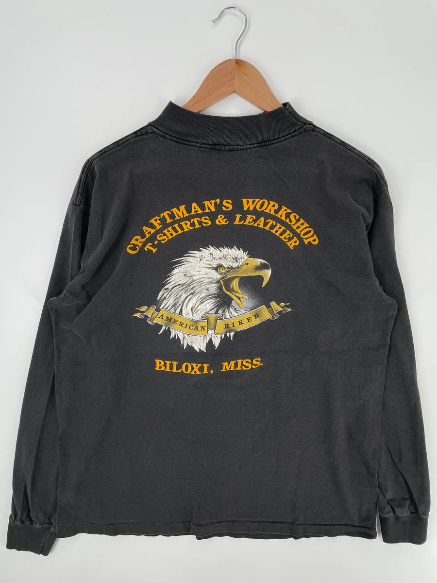 1989 3D Emblem x HARLEY DAVIDSON Size L Vintage Long Sleeve T-shirt / E8269T