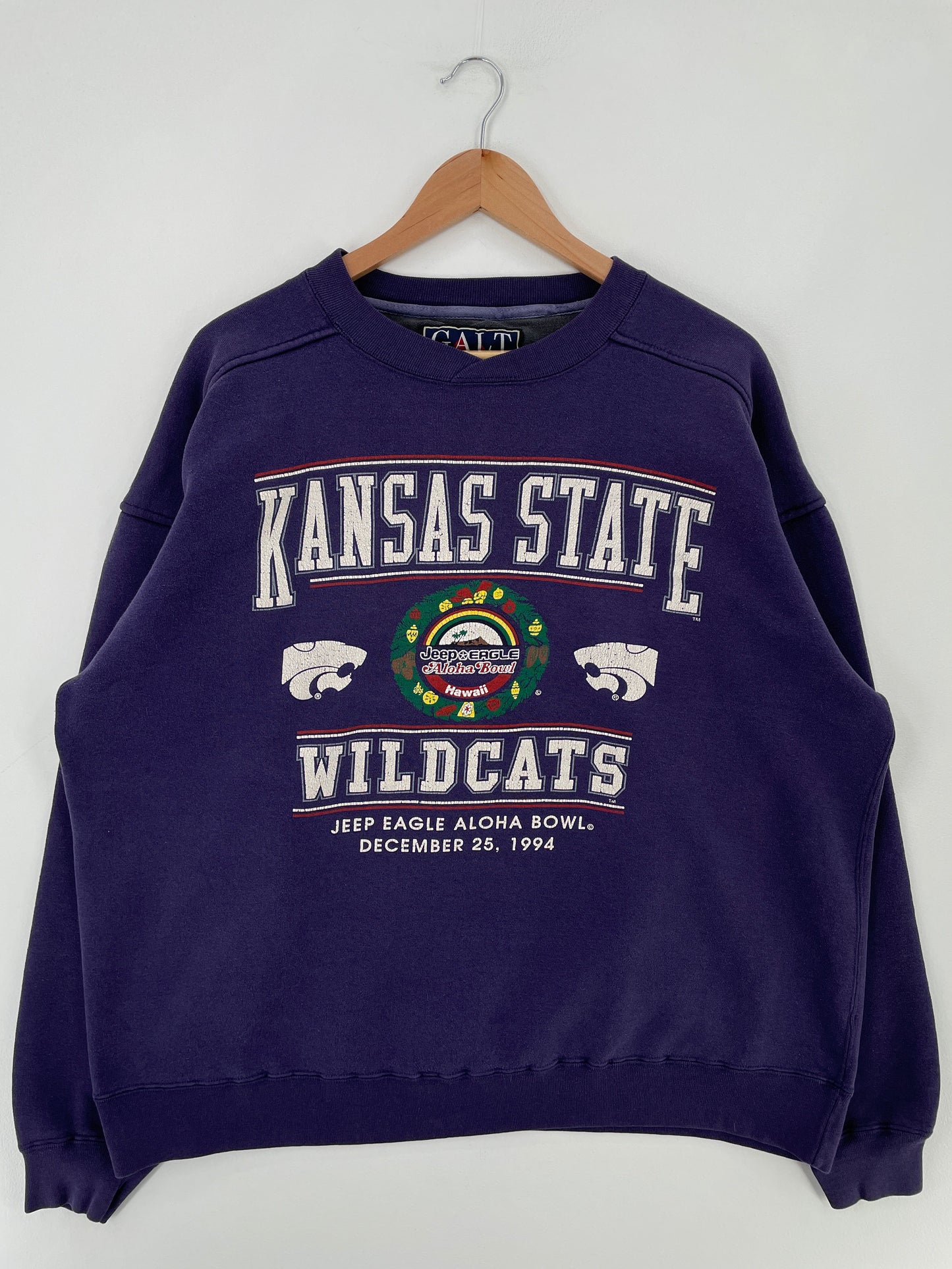 90’s KANSAS STATE WILDCATS Size XL Vintage College Sweat-Shirt / F4211S