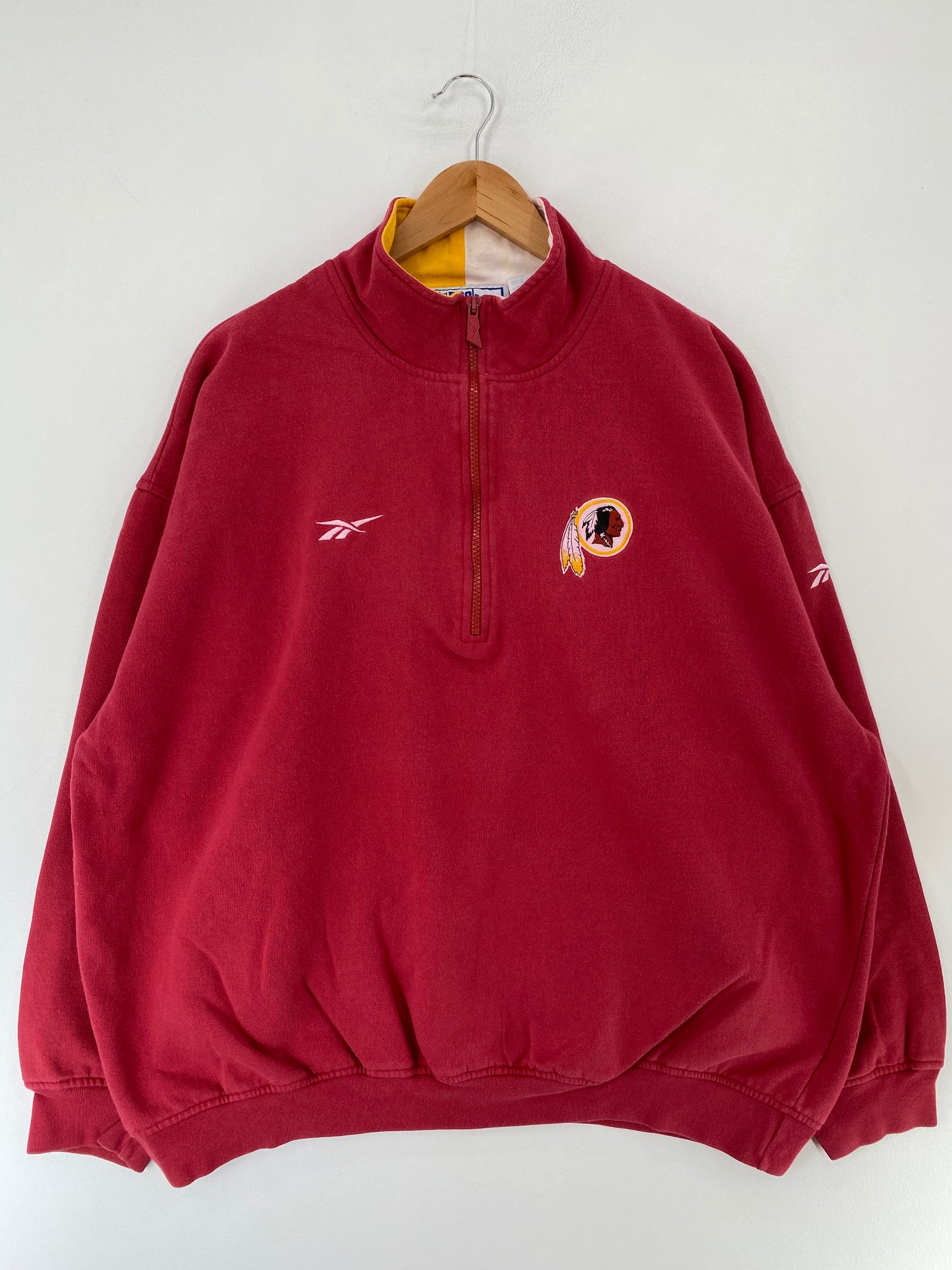 00' WASHINGTON REDSKINS Size XL Vintage NFL Half Zip Sweat-Shirt / F270S