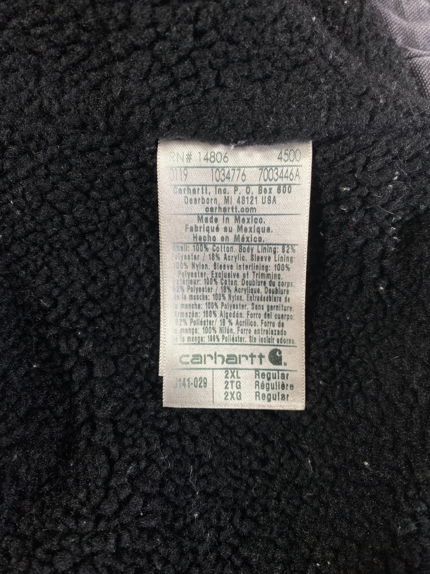 Vintage CARHARTT Size XXL Zip-Up Duck Jacket / F5781J