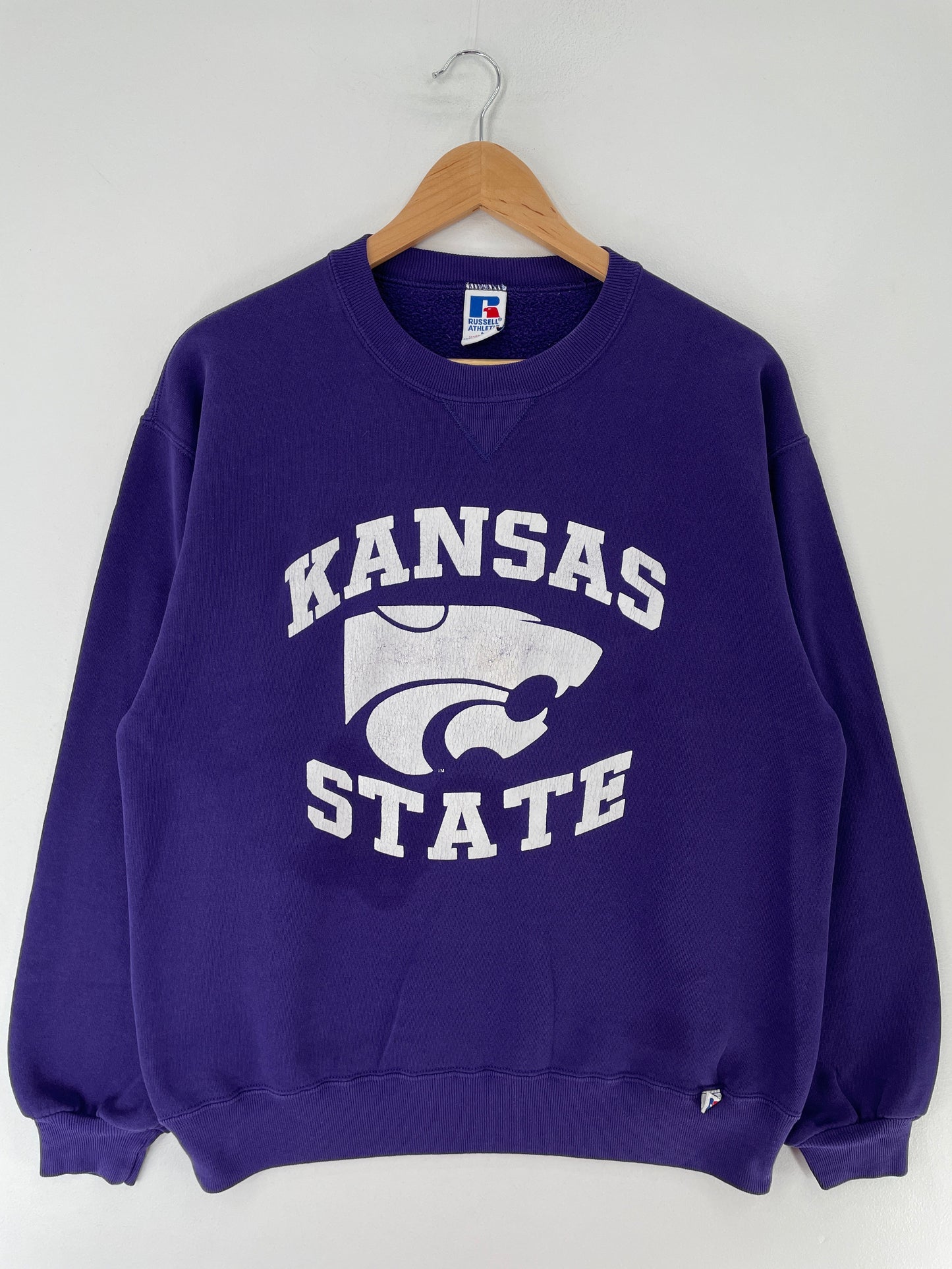 90's RUSSELL x KANSAS STATE Made in USA Size L Vintage College Sweat-Shirt / G4282S