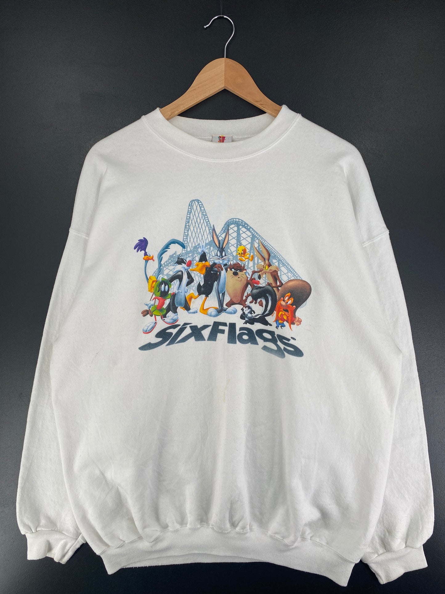 90's SIX FLAGS Made in USA Size XL Vintage Sweat-shirt / F931S