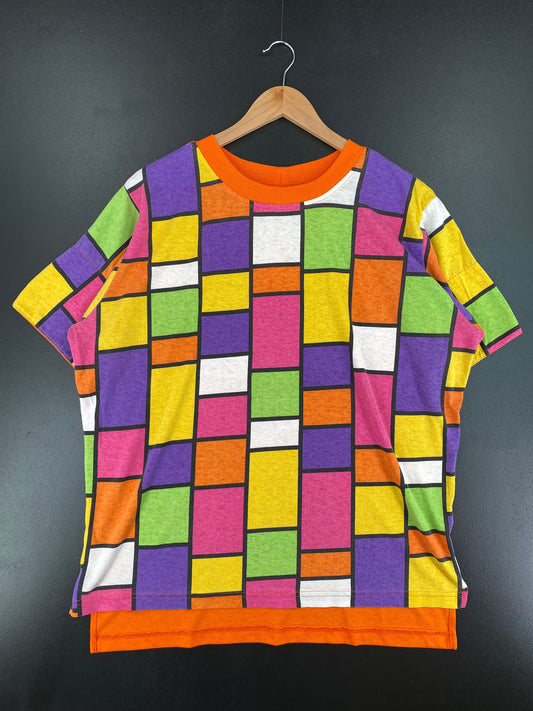 .Vintage TRAFFIC JAM MULTIPLE COLOR CHECKERED Size Approx.XL T-Shirt / F1513T