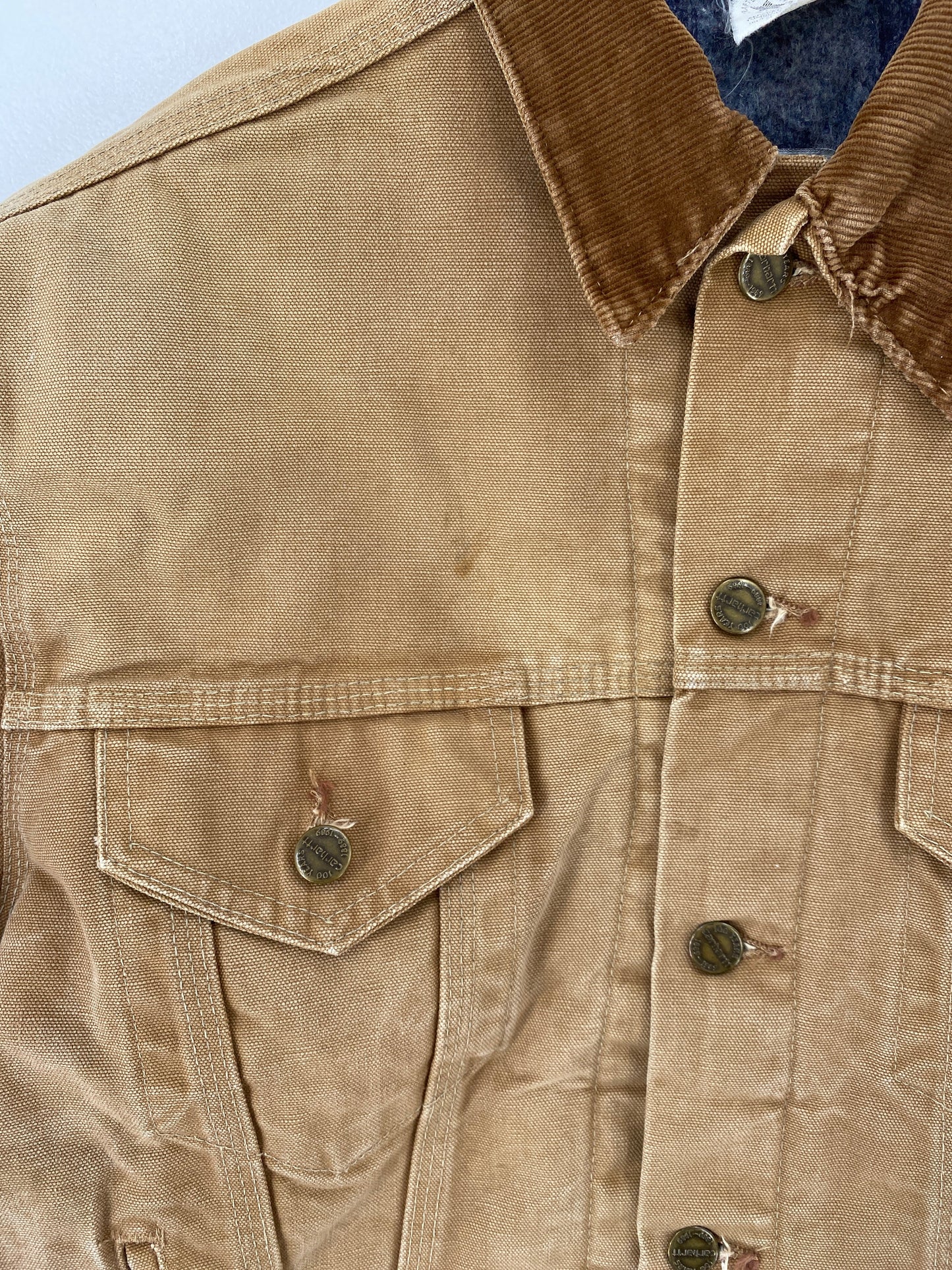 90's CARHARTT Made in USA Size 42(XL) Zip-Up Duck Jacket / F2944J