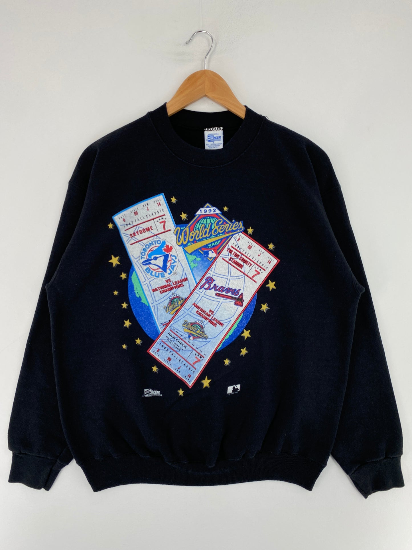 1992 SLAME x TORONTO BLUEJAYS ATLANTA BRAVES Made in USA Size L MLB Vintage Sweat-Shirt / E8322S