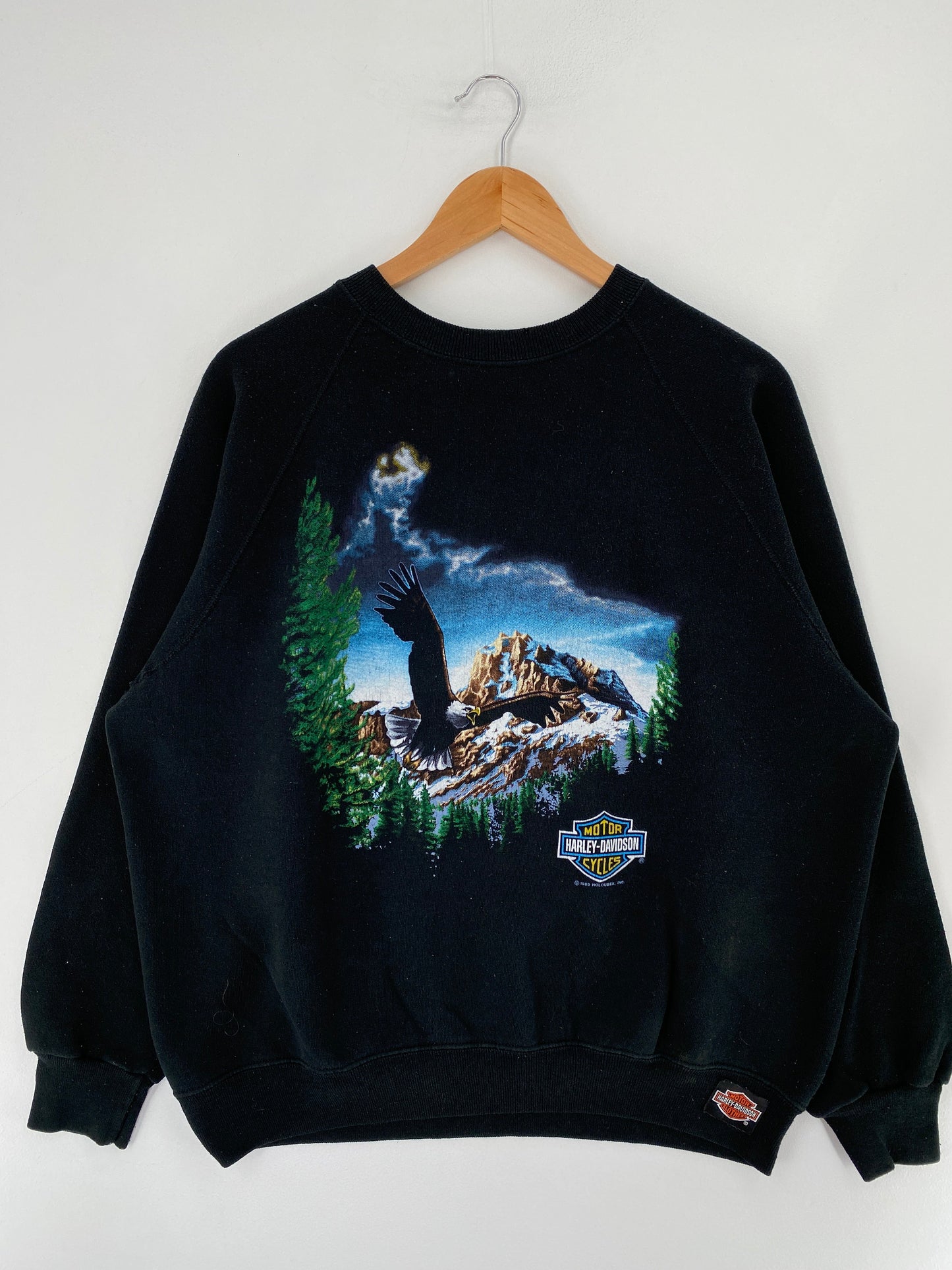 1989 HARLEY DAVIDSON EAGLE Size Approx.L Vintage Animal Sweat-Shirt / F4562S