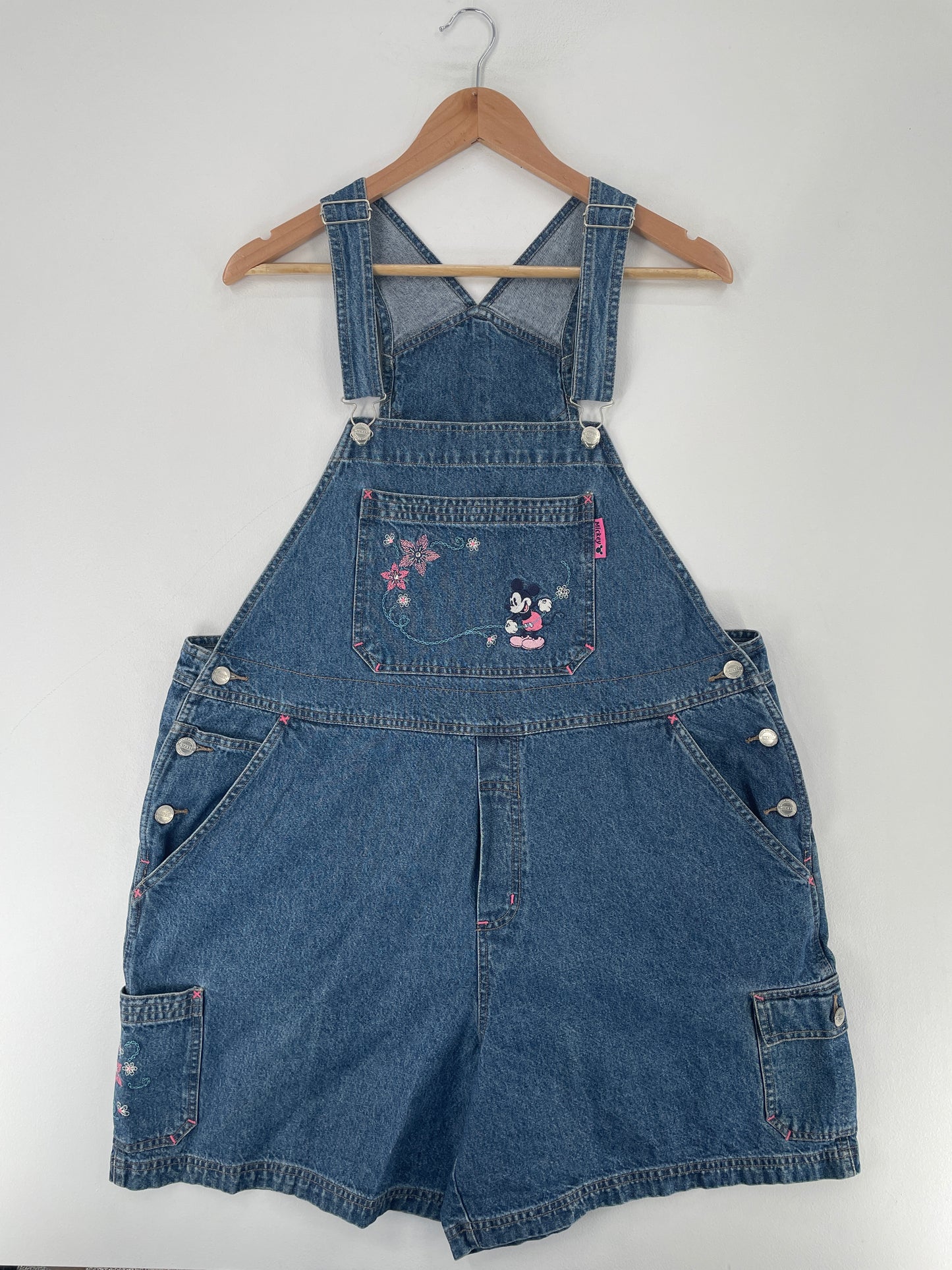 90's DISNEY MICKEY Size Ladies.18-20W(XL-XXL) Vintage Denim Overall / E7883P