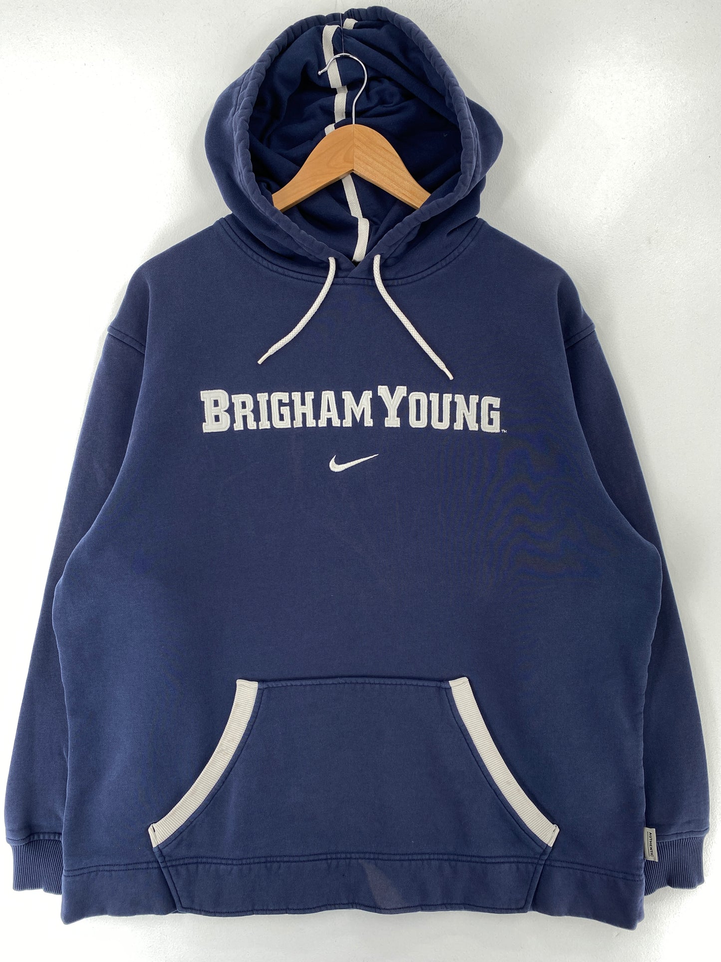 00' NIKE x BRIGHAM YOUNG Size L Vintage College Hoodie Sweat-Shirt / E7869S