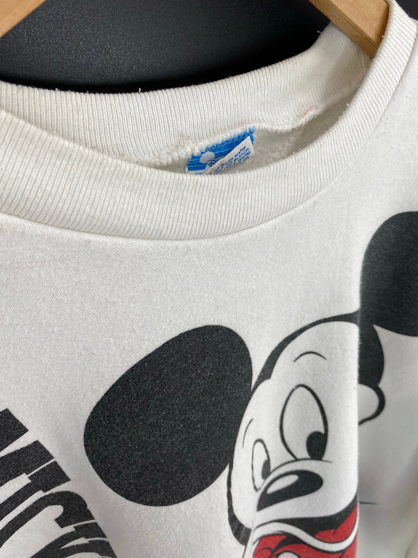 90’s DISNEY MICKEY Made in USA Size No Tag (Approx.XL) Vintage Sweat-shirt / E7746S