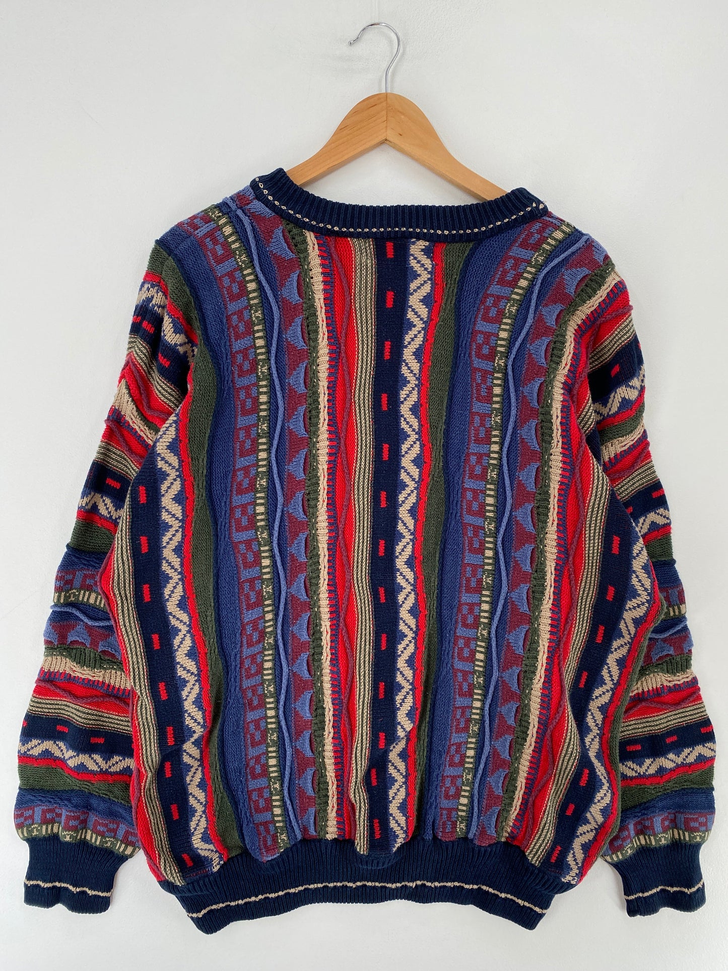 Vintage 3D COOGI-Style Size L Cotton Knit Sweater / F5799K