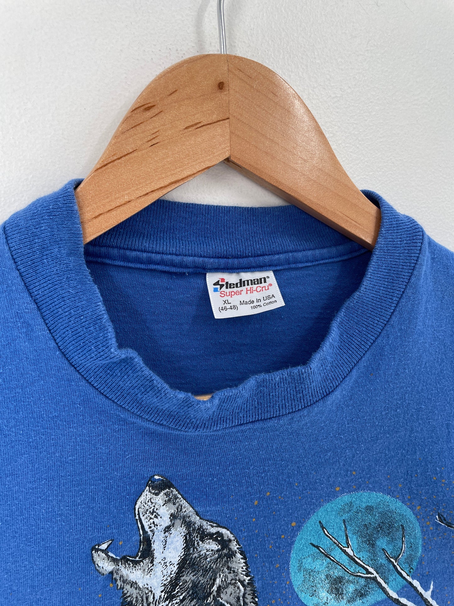 90's WOLF Made in USA Size XL Vintage Animal Long Sleeve T-Shirt / G2342T