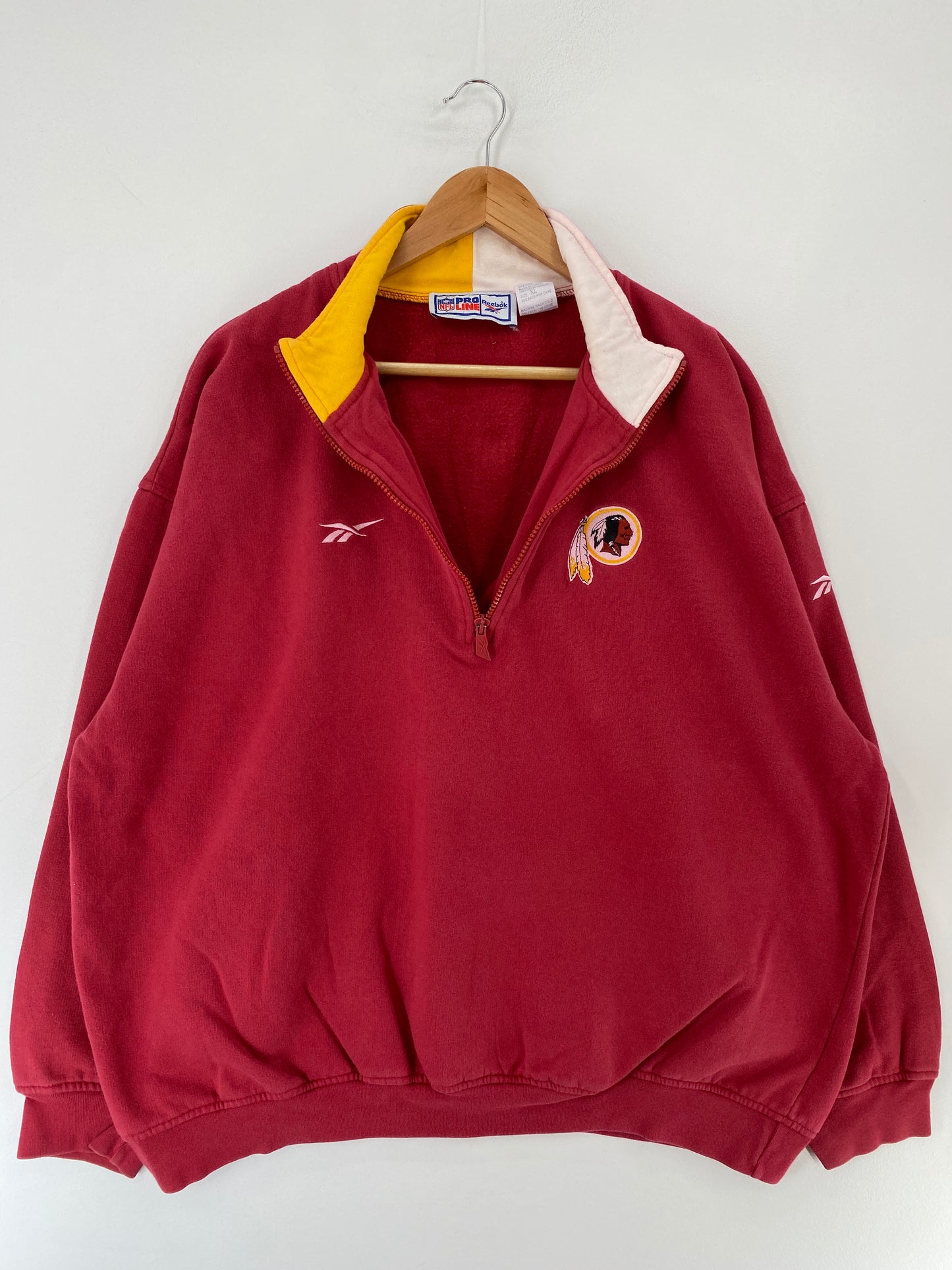 00' WASHINGTON REDSKINS Size XL Vintage NFL Half Zip Sweat-Shirt / F270S