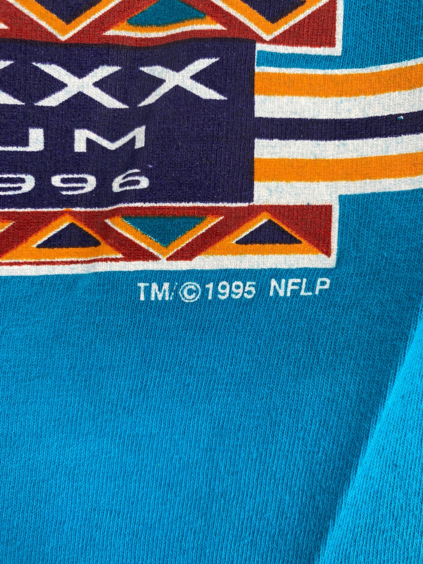 1995 SUPER BOWL XXX Made in USA Size L Vintage NFL T-shirt / E8540T