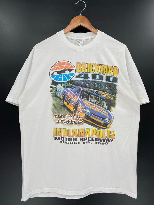 .Vintage BRICK YARD 400 Size No tag (Approx.XL) Racing T-Shirt / E8221T